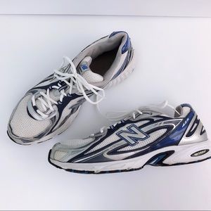 New Balance Men's White and Blue Running Shoes
